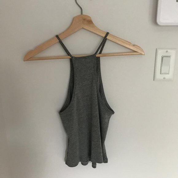 Out from Under Gray Ribbed Halter Crop - Picture 4 of 4